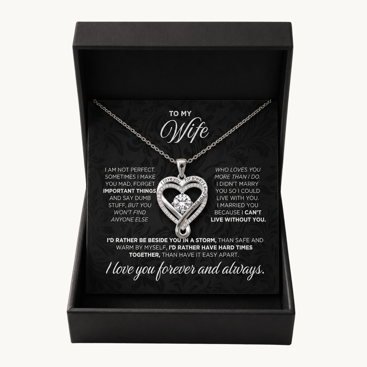 To My Wife: Forever Together Heart Necklace