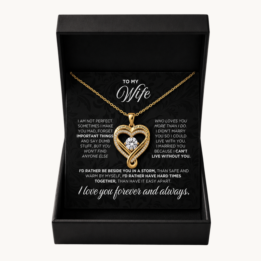 To My Wife: Forever Together Heart Necklace