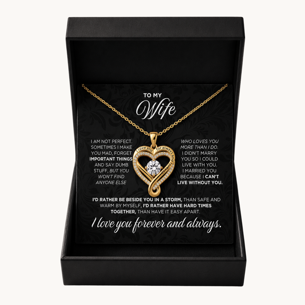 To My Wife: Forever Together Heart Necklace